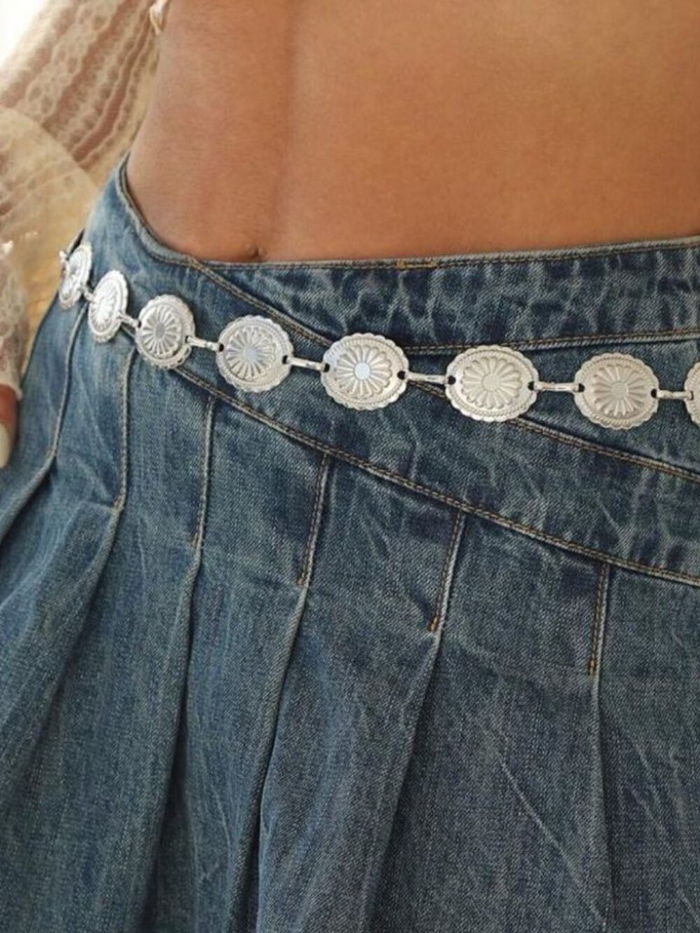 SilverFloral BeltN967